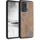 KW Samsung Galaxy A52 / A52 5G / A52s 5G Θήκη από Φυσικό Ξύλο - Design Moroccan Tiles - Multicolour / Dark Brown - 54354.03