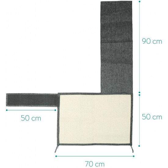 Navaris Scratch Carpet for Side of Sofa Προστατευτικό Καναπέ από Γρατζουνιές Γάτας - Αριστερή Πλευρά - Dark Grey - 47363.02