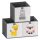 Navaris Animal Motif Boxes - Σετ με 3 Παιδικά Κουτιά Αποθήκευσης Παιχνιδιών - 54097.01