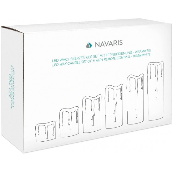 Navaris LED Candles Set 6 Κεριά με Φωτισμό Led και Τηλεχειριστήριο - Warm White - 48772.06.06