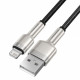 Baseus Cafule Metal Cable Lightning 2.4A - Καλώδιο Δεδομένων και Φόρτισης Lightning 0.25m - Black / Gold - CALJK-01