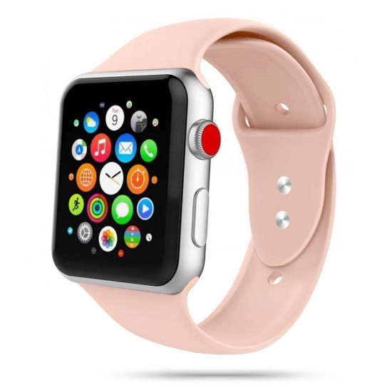 Tech-Protect Λουράκι Apple Watch 2 / 3 / 4 / 5 / 6 / 7 / 8 / 9 / SE - 38 / 40 / 41 mm IconBand Λαστιχένιο - Pink Sand