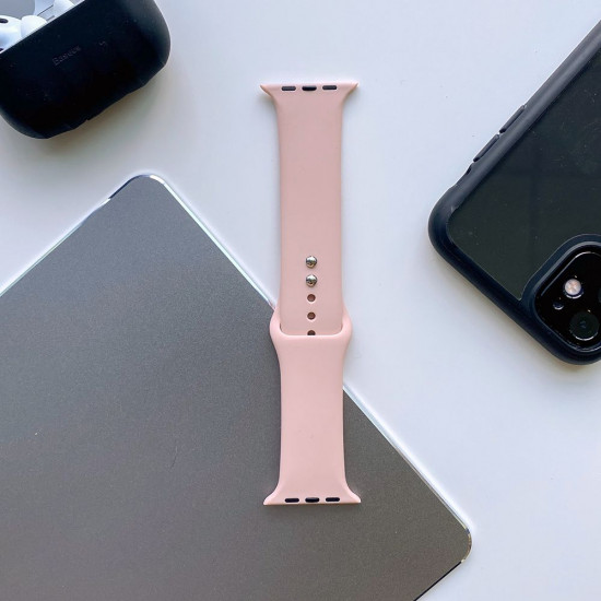 Tech-Protect Λουράκι Apple Watch 2 / 3 / 4 / 5 / 6 / 7 / 8 / 9 / SE - 38 / 40 / 41 mm IconBand Λαστιχένιο - Pink Sand