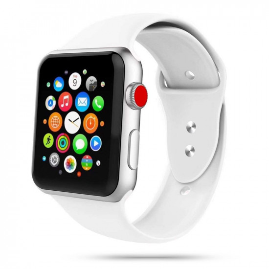 Tech-Protect Λουράκι Apple Watch 2 / 3 / 4 / 5 / 6 / 7 / 8 / 9 / SE - 38 / 40 / 41 mm IconBand Λαστιχένιο - White