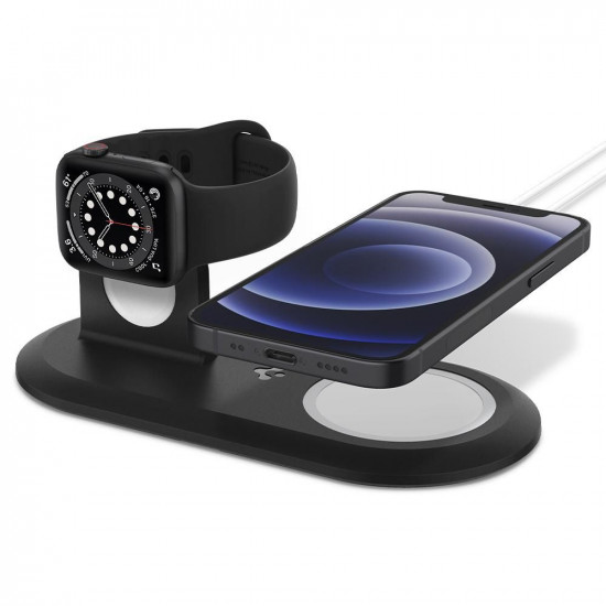Spigen MagFit Duo Βάση Στήριξης για Φορτιστή MagSafe και Φορτιστή Apple Watch - Black