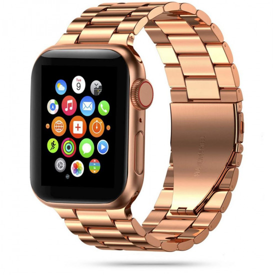 Tech-Protect Λουράκι Apple Watch 2 / 3 / 4 / 5 / 6 / 7 / 8 / 9 / SE / ULTRA / ULTRA 2 - 42 / 44 / 45 / 49 mm Stainless από Ανοξείδωτο Ατσάλι - Rose Gold