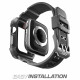 Supcase Λουράκι Apple Watch 4 / 5 / 6 / 7 / 8 / 9 / SE - 44mm / 45mm Unicorn Beetle Pro με Θήκη Προστασίας - Black