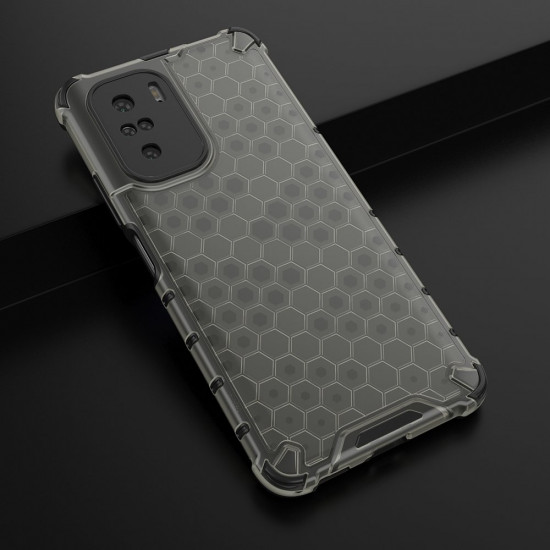 OEM Xiaomi Poco F3 / Mi 11i Honeycomb Σκληρή Θήκη με Πλαίσιο Σιλικόνης - Black