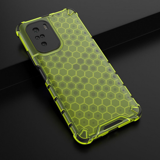 OEM Xiaomi Poco F3 / Mi 11i Honeycomb Σκληρή Θήκη με Πλαίσιο Σιλικόνης - Green
