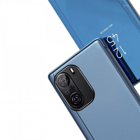 OEM Xiaomi Poco F3 / Mi 11i Clear View Θήκη Βιβλίο - Blue
