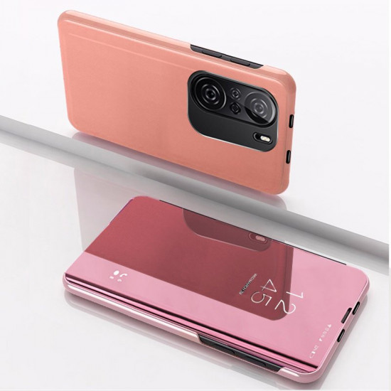 OEM Xiaomi Poco F3 / Mi 11i Clear View Θήκη Βιβλίο - Pink