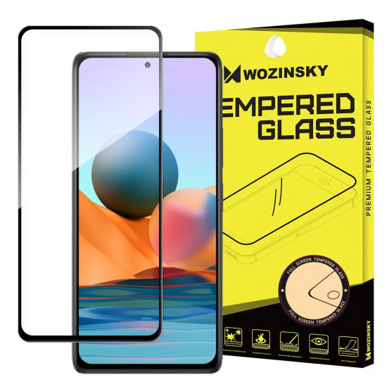 Wozinsky Xiaomi Redmi Note 10 5G / Poco M3 Pro 5G 9H Case Friendly Full Screen Full Glue Tempered Glass Αντιχαρακτικό Γυαλί Οθόνης - Black