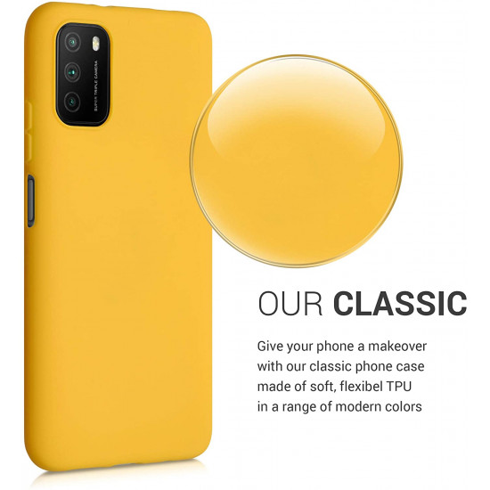 KW Xiaomi Poco M3 Θήκη Σιλικόνης TPU - Honey Yellow - 53971.143