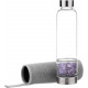 Navaris Γυάλινο Μπουκάλι Νερού με Πέτρες Αμέθυστου και Θήκη - BPA FREE - 420ml - Amethyst Stone - 53150.03