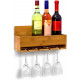Relaxdays Ξύλινο Ράφι για Κρασί με Βάση για Ποτήρια από Μπαμπού - 17 x 37 x 11,5 cm - Natural - 4052025191443
