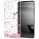 KW Xiaomi Mi 11 Lite / Mi 11 Lite 5G Θήκη Σιλικόνης TPU Design Cherry Blossoms - Light Pink / Dark Brown - Διάφανη - 55093.01