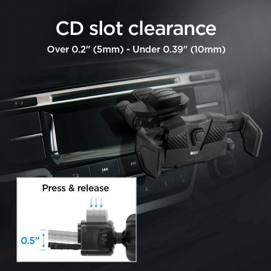 Spigen TMS24 CD Slot Car Mount Holder Universal Βάση Αυτοκινήτου για την Υποδοχή του CD Player - Black