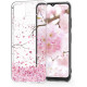 KW Samsung Galaxy A22 5G Θήκη Σιλικόνης TPU Design Cherry Blossoms - Light Pink / Dark Brown - Διάφανη - 55369.01