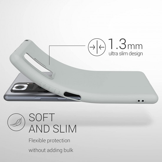 KW Xiaomi Redmi Note 10 Pro Θήκη Σιλικόνης TPU - Light Grey Matte - 54551.70
