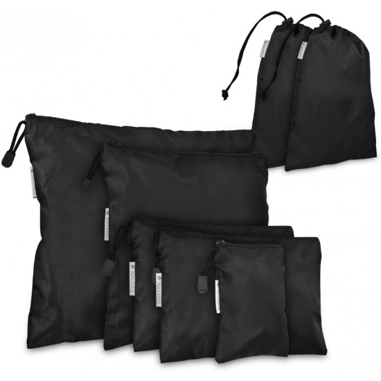 Navaris 7 Set Travel Storage Bags Σετ με 7 Σάκους Ταξιδιού από Πολυεστέρα - Black - 42954