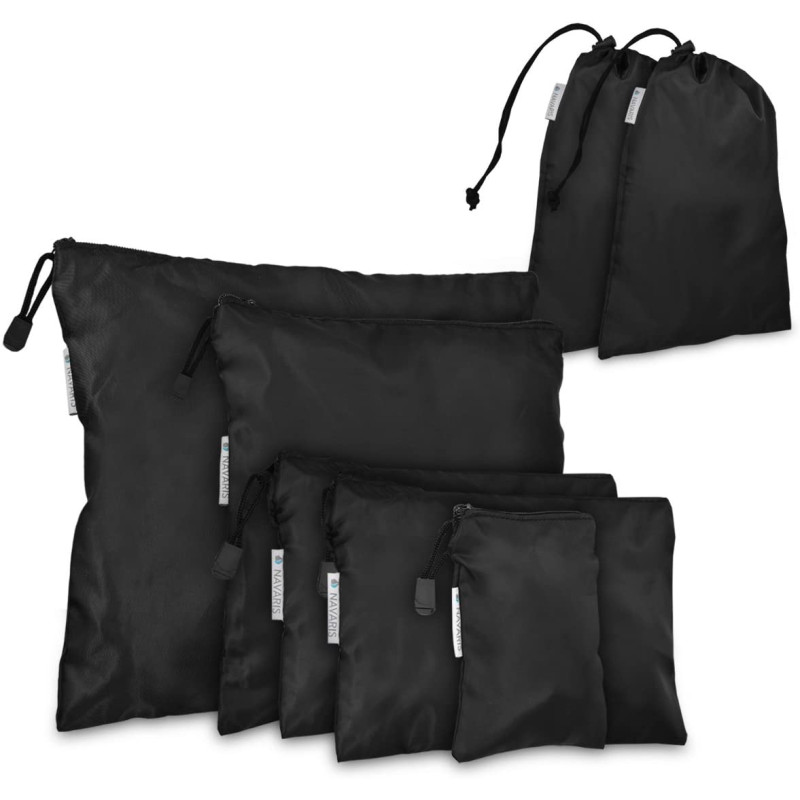 Navaris 7 Set Travel Storage Bags Σετ με 7 Σάκους Ταξιδιού από Πολυεστέρα - Black - 42954