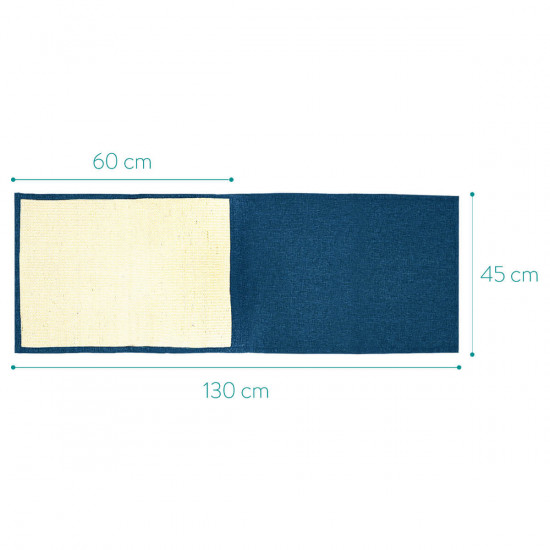 Navaris Cat Scratch Mat Sofa Shield - Προστατευτικό Καναπέ από Γρατζουνιές Γάτας - 130 x 45 cm - Blue - White - 45105.04.17