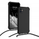 KW iPhone 11 Θήκη Σιλικόνης TPU με Λουράκι - Black Matte - 53838.01