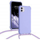 KW iPhone 11 Θήκη Σιλικόνης TPU με Λουράκι - Lavender Matte - 53838.108