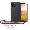 KW iPhone 12 / iPhone 12 Pro Θήκη Σιλικόνης TPU με Λουράκι - Διάφανη - Dark Red - 52730.20