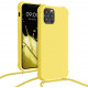 KW iPhone 12 / iPhone 12 Pro Θήκη Σιλικόνης TPU με Λουράκι - Light Yellow Matte - 53840.158