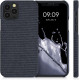 KW iPhone 12 / iPhone 12 Pro Σκληρή Θήκη με Υφασμάτινη Επένδυση - Dark Blue - 55752.17