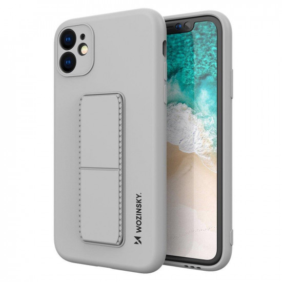 Wozinsky iPhone 12 Pro Kickstand Case - Θήκη Σιλικόνης με Finger Holder και Stand - Grey