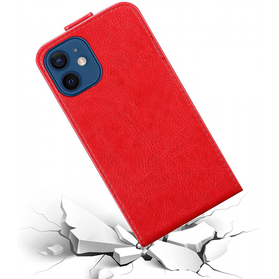 Cadorabo iPhone 12 / iPhone 12 Pro Θήκη Δερματίνη Flip - Apple Red