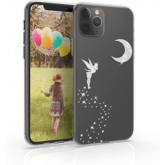 KW iPhone 11 Pro Θήκη Σιλικόνης TPU Design Glittery Fairy - Διάφανη / Silver - 49784.10