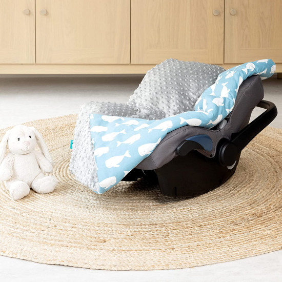 Navaris Κουβέρτα για Παιδικό Κάθισμα Αυτοκινήτου - Design Whale - 51490.02