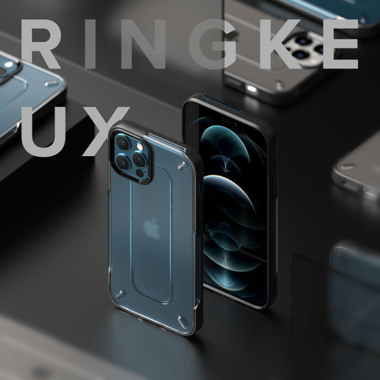 Ringke iPhone 12 / iPhone 12 Pro UX Σκληρή Θήκη με Πλαίσιο Σιλικόνης - Black - Ημιδιάφανη