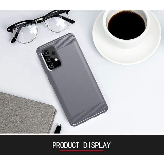 Cadorabo Samsung Galaxy A72 / A72 5G Θήκη Rugged Carbon TPU - Brushed Gray