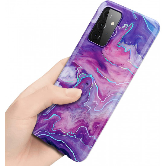 Cadorabo Samsung Galaxy A72 / A72 5G Θήκη Σιλικόνης TPU - Design Marble No.19 Mosaic Pattern - Pink / Purple / Marble