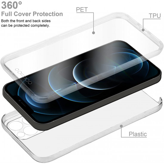 Cadorabo iPhone 12 Pro Max Full Cover Front and Back - Διάφανη