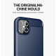 Cadorabo iPhone 12 / iPhone 12 Pro Θήκη Rugged Carbon TPU - Brushed Blue