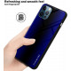 Cadorabo iPhone 12 / iPhone 12 Pro Θήκη Με Πλαίσιο Σιλικόνης και Γυαλί σε Ριγέ Εμφάνιση - Cobalt Purple