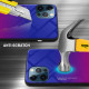 Cadorabo iPhone 12 Pro Max Θήκη με Πλαίσιο Σιλικόνης και Όψη Γυαλιού Tempered Glass - Purple / Red