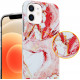 Cadorabo iPhone 12 Pro Max Θήκη Σιλικόνης TPU - Design Marble No.20 Mosaic Pattern - White / Pink / Marble