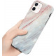 Cadorabo iPhone 12 Pro Max Θήκη Σιλικόνης TPU - Design Marble No.21 Mosaic Pattern - Pink / White / Marble