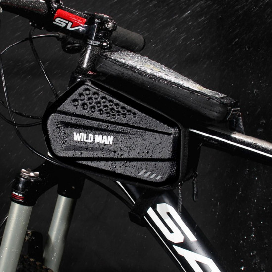 Wildman Σκληρή Αδιάβροχη Βαλίτσα Ποδηλάτων με Θήκη για Κινητό - XXLarge - Black