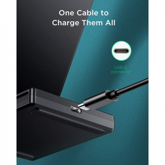 ESR 3in1 Wireless Charging Station Ασύρματη Βάση Φόρτισης για Κινητό, Apple Airpods και iWatch - Black