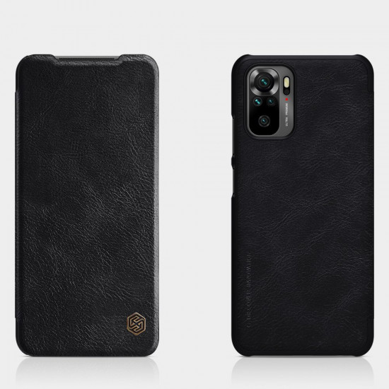 Nillkin Xiaomi Redmi Note 10 / Note 10s / Poco M5s Qin Leather Flip Book Case Θήκη Βιβλίο - Black