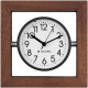 Navaris Analogue Wood Alarm Clock Design Square - Αναλογικό Επιτραπέζιο Ρολόι και Ξυπνητήρι - Dark Brown - 54473.18.02