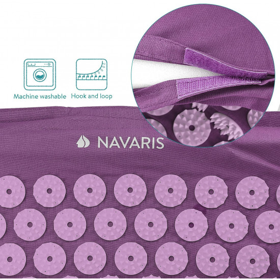 Navaris 2-in-1 Acupressure Mat and Pillow Set Σετ 2 σε 1 Χαλάκι και Μαξιλάρι Μασάζ - Berry - 43899.26