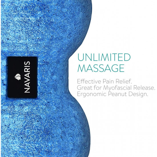 Navaris 2x Peanut Duo Massage Ball - Σετ με 2 Μπάλες Μασάζ - Blue / Black - 48106.04